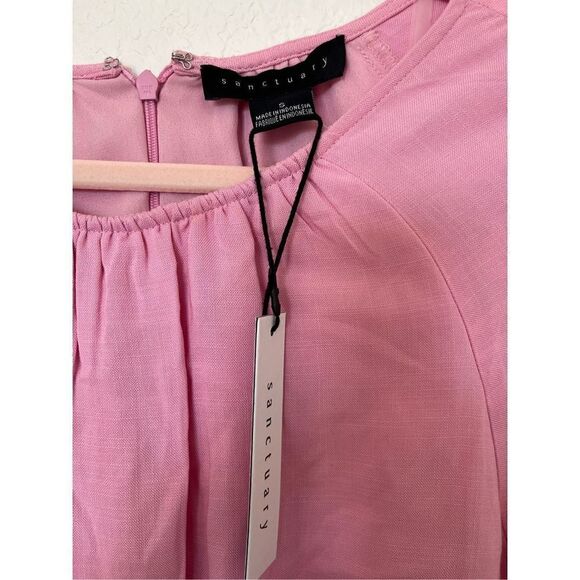 Sanctuary Cutout Long Sleeve Mini Dress in Pink NEW - Picture 5 of 8